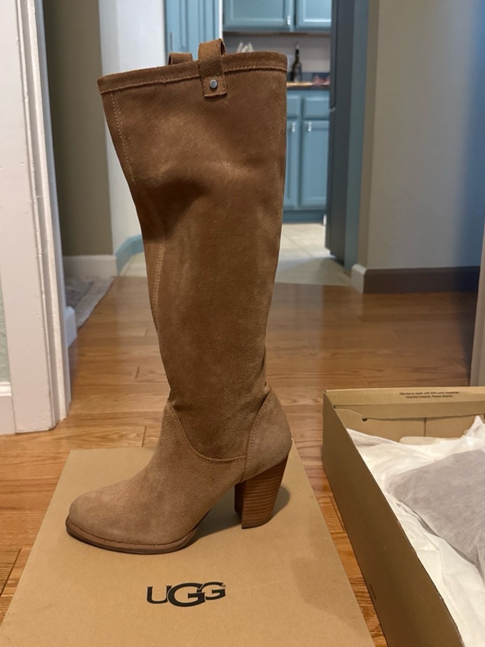 UGG Womenβs Over-the-Knee Suede Boots in Chestnut Brown